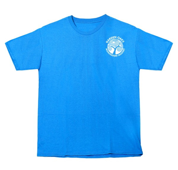 Everyday Logo Shirt Blue - Garden Oaks Montessori Magnet PTO